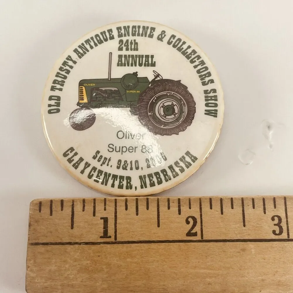 6 Pinback Buttons Old Trusty Antique Tractor Engine Show Clay Center NE Farm Lot